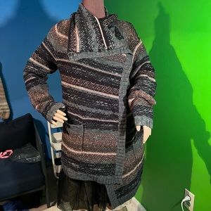 NWT Lucky Brand | Striped Wool Blend | Cardigan Sweater with Front Pockets